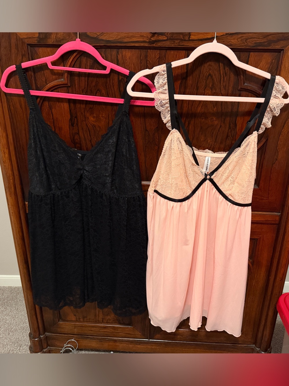 Torrid size 2 Lace Trim Lingerie- Black & Blush Pink